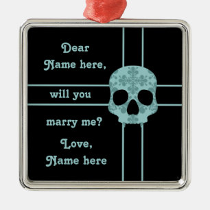 Vorschlag für eine viktorianische Schädelhochzeit Ornament Aus Metall