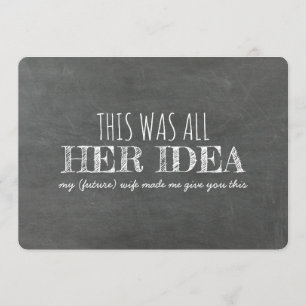 Vorschlag für einen lustigen Trauzeuge oder Trauze Einladung