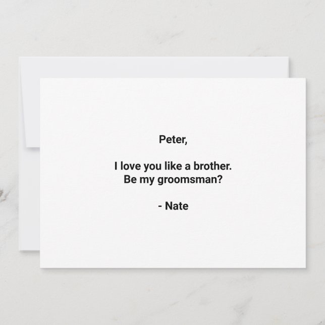 Vorschlag für einen Trauzeuge "Free Beer Funny" (Rückseite)