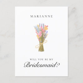 Vorschlag für einfache Wildblumen Bridesmaid Postkarte