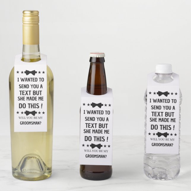 Vorschlag für Funny Trauzeugen | Vorschlag für Tra Flaschenanhänger (Beispiel)