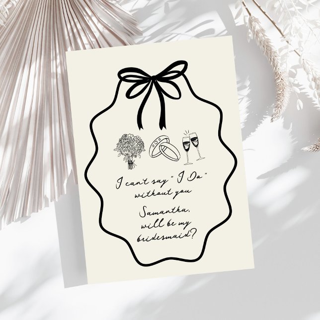 Vorschlag für Handgezeichnete Bow Floral Bridesmai Einladung (Von Creator hochgeladen)