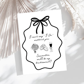 Vorschlag für Handgezeichnete Bow Floral Bridesmai Einladung
