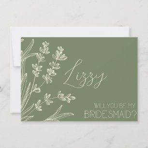 Vorschlag für Oliven Green und Creme Bridesmaid Einladung