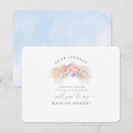 Vorschlag für Pampas Grass Dusty Blue Bridesmaid Einladung