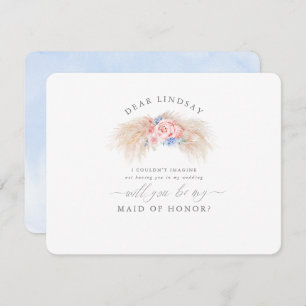 Vorschlag für Pampas Grass Dusty Blue Bridesmaid Einladung