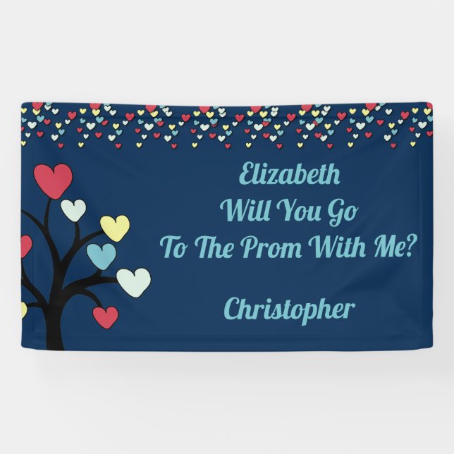 Vorschlag Gefragt an die Prom Liebe Herz Banner (Horizontal)