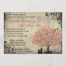 Vorschlag Lachs Tree Vintage Hochzeit Einladung