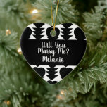 Vorschlag Ornament - Heiraten Sie Schwarz-weiße Tr<br><div class="desc">Vorschlag Marry Me Ornament</div>