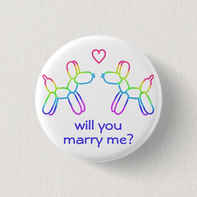Vorschlag Rainbow Balloon Hunde in Liebe Button (Vorderseite)
