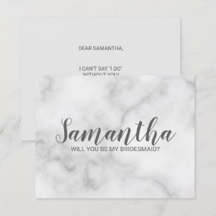 Vorschlag von Bridesmaid Elegant Marble Script Einladung