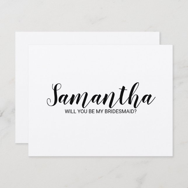 Vorschlag von Bridesmaid | Modern Script Kraft Pap Einladung (Vorne/Hinten)
