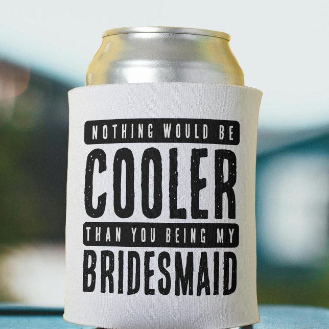 Vorschlag von Bridesmaid weiß und schwarz Dosenkühler (Bridesmaid Proposal White & Black Can Cooler
)