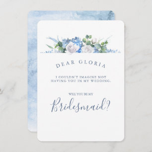 Vorschlag von Dusty Blue Floral Greenery Bridesmai Einladung