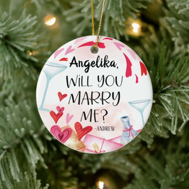 Vorschlag zur Eheschließung | Heiraten Sie mich? I Keramik Ornament (Baum)