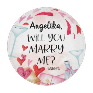 Vorschlag zur Eheschließung Heiraten Sie mich? I Schneidebrett