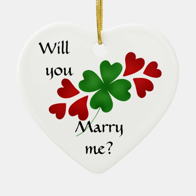 Vorschlag zur Eheschließung von Kleeblättern Keramikornament (Vorne)