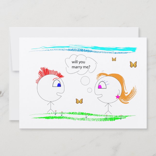 Vorschlag zur Eheschließung von Lili - MARRY ME Einladung (Vorderseite)