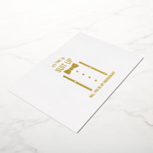 Vorschlag zur Krawatte von Gold Bow Personalisiert Folieneinladung