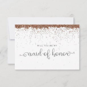 Vorschlag zur Trauzeugin von Rose-Gold-Glitzer Mitteilungskarte
