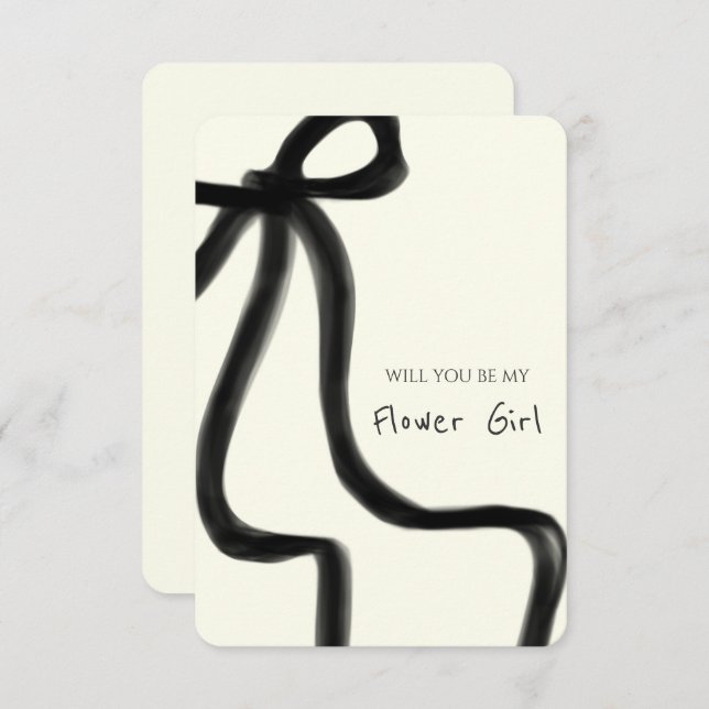 Vorschlagskarte für das Whimsical Chic Black Bow F Einladung (Vorne/Hinten)