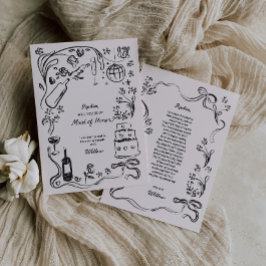 Vorschlagskarte für die handgezeichnete Trauzeugin Einladung