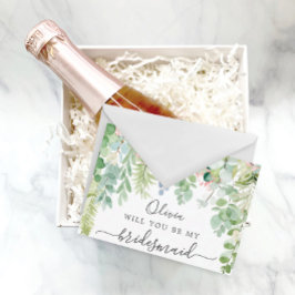 Vorschlagskarte für Soft Greenery Bridesmaid Postkarte