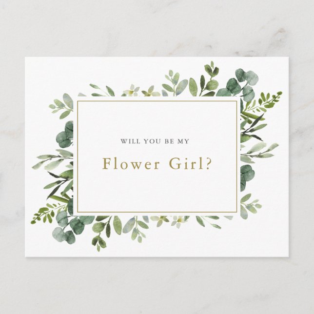 Vorschlagskarte "Werden Sie meine Blume sein?" Ankündigungspostkarte (Vorderseite)