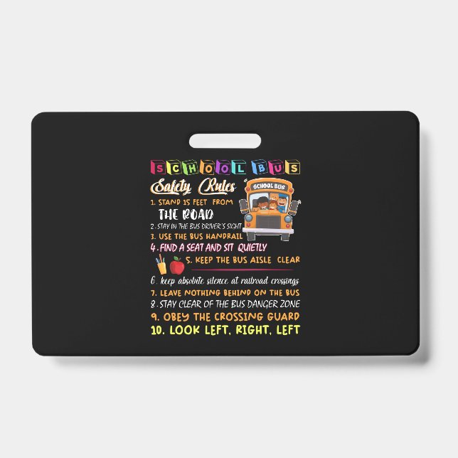 Vorschriften für die Sicherheit von Schulbussen Ausweis (Vorderseite)