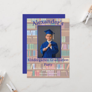 Vorschul-Abschluss Bücherregal Bild Einladung