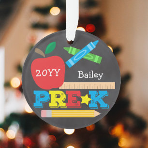 Vorschul-Andenken Bunte Kreidetafel Ornament