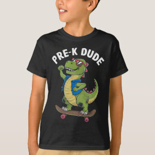 Vorschul-Typ Dinosaurier Skateboard fahrende Kinde T-Shirt