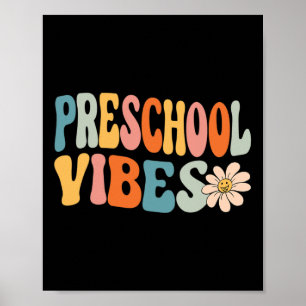 Vorschul-Vibes Süße Retro-Schuleinführung  Poster