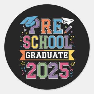 Vorschulabsolvent 2025 Abschluss Pre K Schule Runder Aufkleber