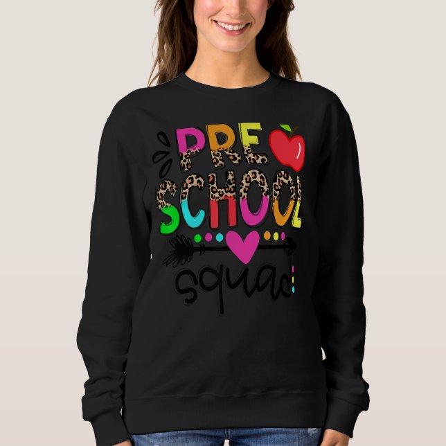 Vorschulabsolventen Lehrerteam Leopard Back Sweatshirt (Vorderseite)