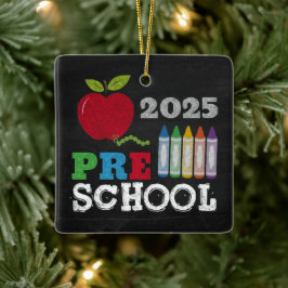 Vorschule 2025 Tafel-Schmuckstück Keramikornament