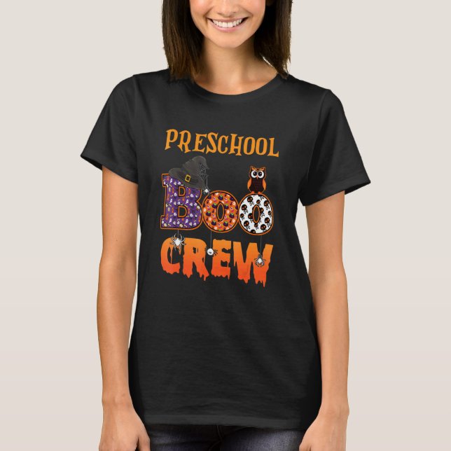 Vorschule Boo Crew Spooky Halloween Pre-K Preschoo T-Shirt (Vorderseite)
