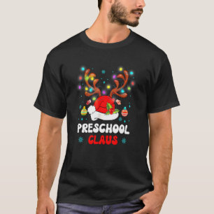 Vorschule Claus Weihnachtsmannmütze Rentier Weihna T-Shirt