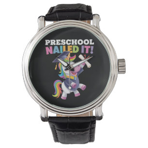 Vorschule Hat es geschafft Einhorn Abschlussmütze Armbanduhr
