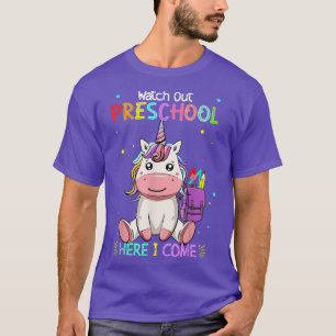 Vorschule Hier komme ich zurück zur Schule Einhorn T-Shirt