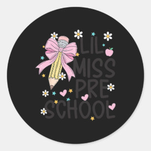 Vorschule Little Miss Zurück zur Schule Mädchen Vo Runder Aufkleber