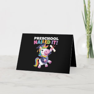 Vorschule nagelte It Unicorn Graduation Cap Dankeskarte