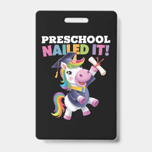 Vorschule Nailed It Einhorn Abschlussmütze Ausweis