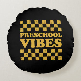 Vorschule Vibes Erster Tag der Schule Rundes Kissen