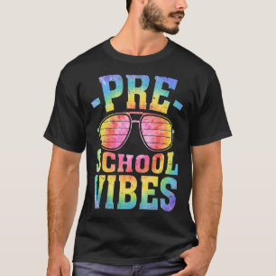 Vorschule Vibes Gefärbte Krawatte Brillen Zurück z T-Shirt