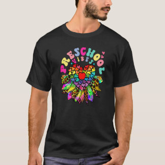 Vorschule Vibes Groovy Retro Sonnenblume Zurück zu T-Shirt