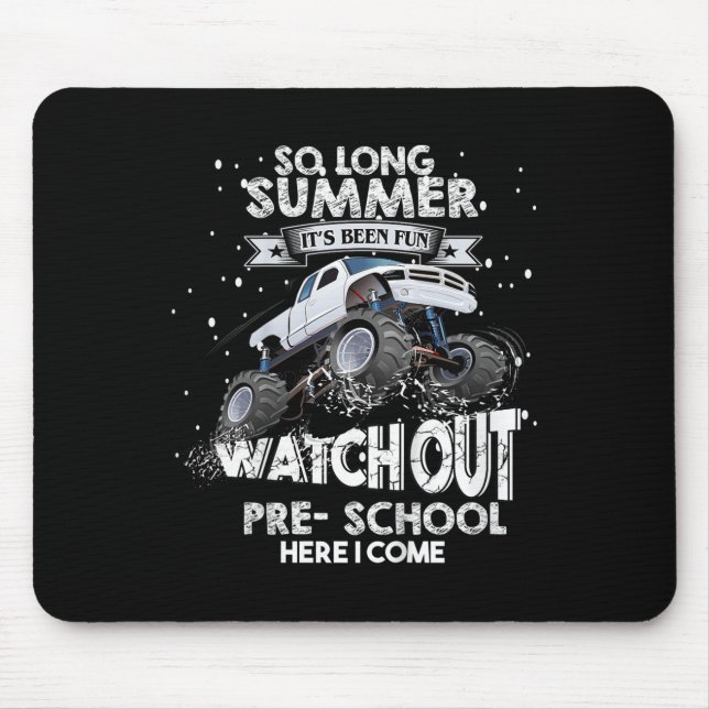 Vorschule Zurück zur Schule Abschied Sommer Monste Mousepad (Vorne)