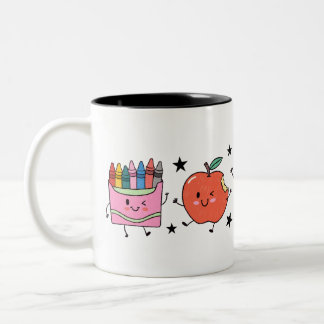 Vorschule Zurück zur Schule Süße Doodle  Zweifarbige Tasse