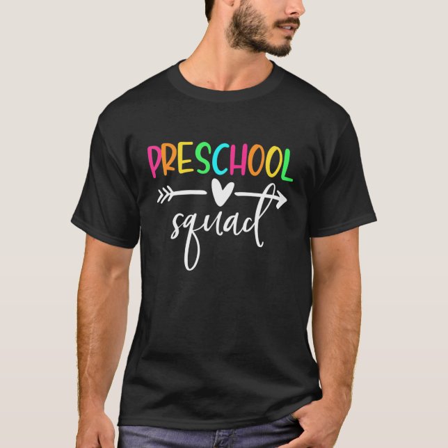 Vorschulen-Squad-Vorschullehrerteam Zurück T-Shirt (Vorderseite)