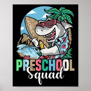 Vorschulgruppe Zurück zur Schule Lustiger Hai für Poster